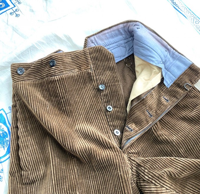 NOS 40-50's French Corduroy Trousers Brown