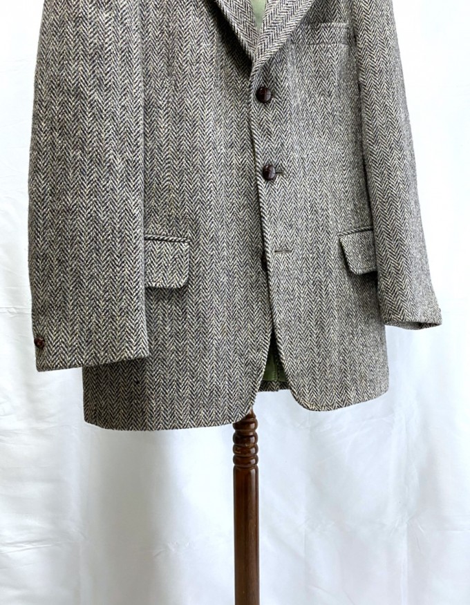 70's DUNN & Co. Harris Tweed Jacket Gray R38
