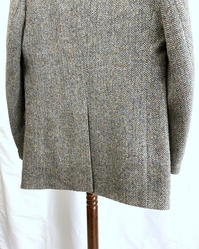 70's DUNN & Co. Harris Tweed Jacket Gray 38Long