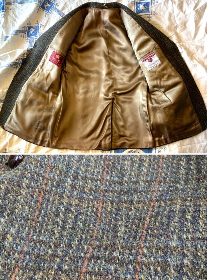 70's DUNN & Co. Harris Tweed Jacket Green 100SHT