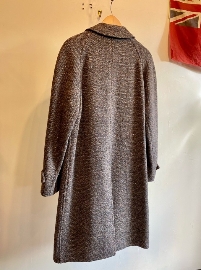 Vintage Burberrys Shetland Tweed Balmacaan Coat