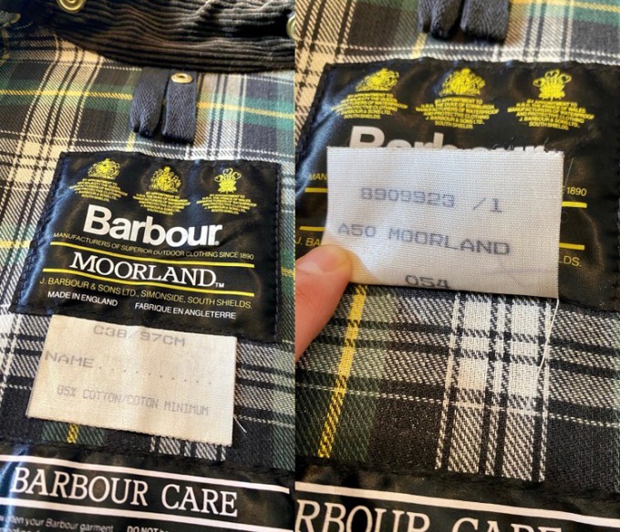 Vintage Barbour MOORLAND size38 good condition