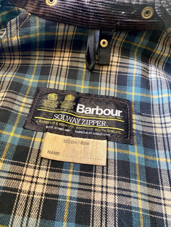 Vintage Barbour 2warrant SOLWAY ZIPPER size40