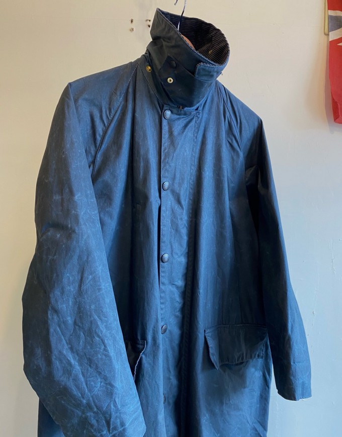 Vintage Barbour BURGHLEY Navy 38 Good Condition