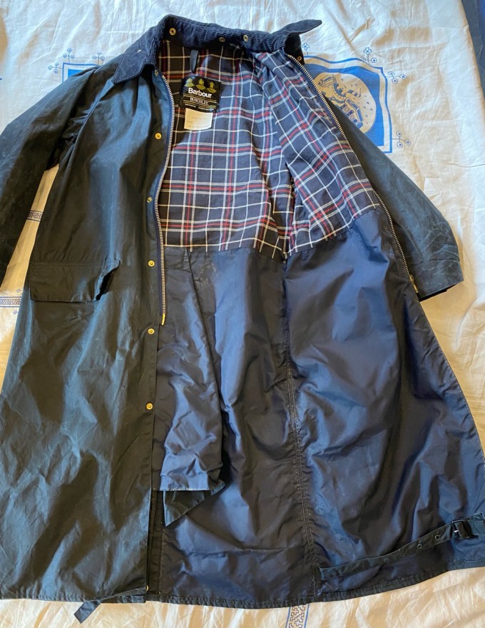 Vintage Barbour BURGHLEY Navy 38 Good Condition