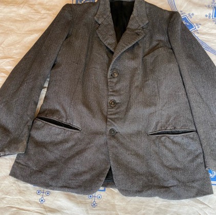 30's 40's French Herringbone Wool Jacket
