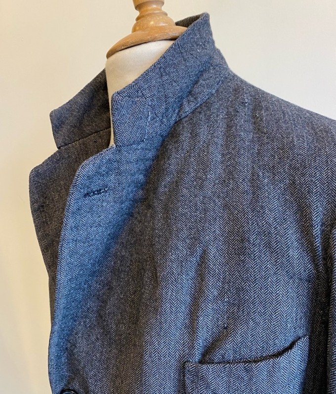 30's 40's French Herringbone Wool Jacket