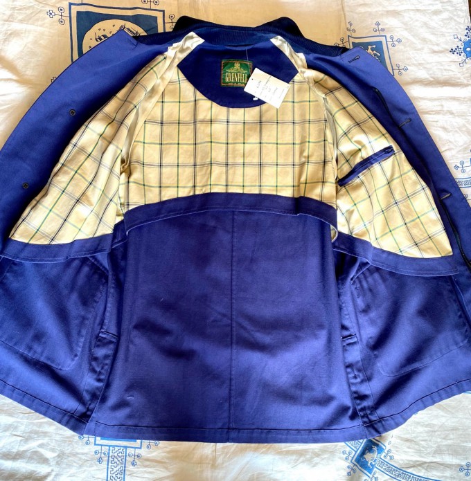 D/S 80-90's GRENFELL Blue Cotton Field Coat