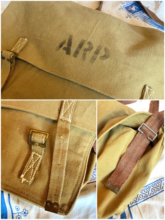 NOS 1940 British A.R.P Heavy Canvas Shoulder Bag