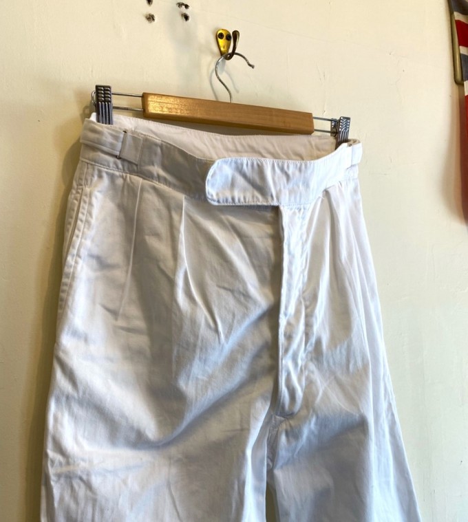 60's Royal Navy White Drill Officer Trousers