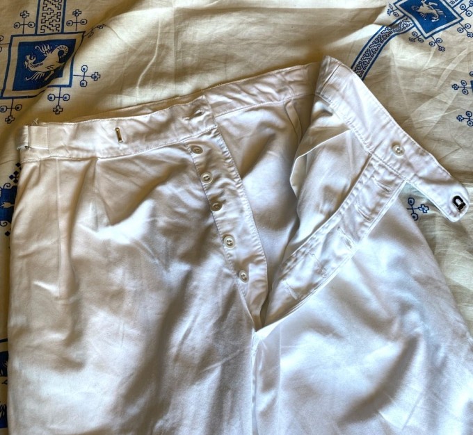 60's Royal Navy White Drill Officer Trousers