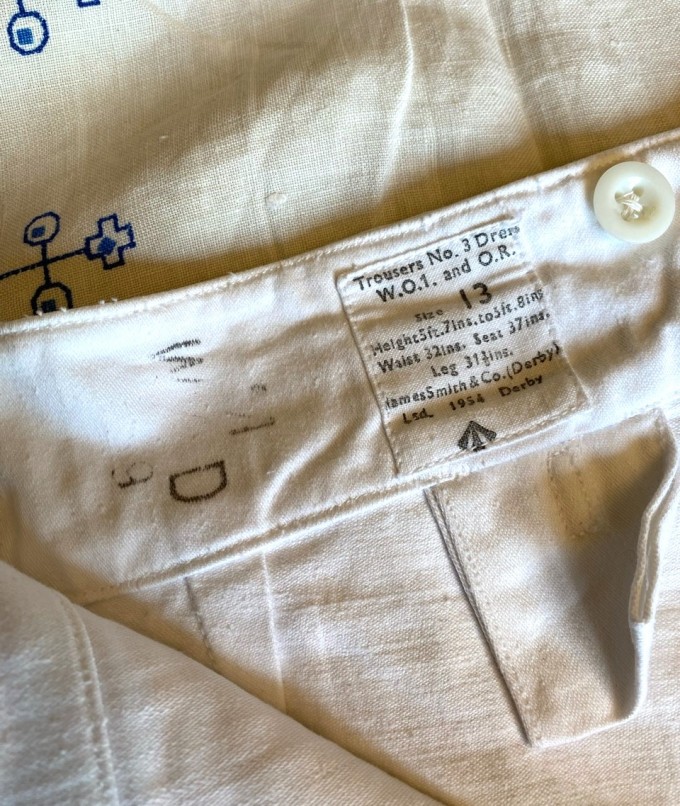 1954 Royal Navy White Drill No.3 Dress Trousers