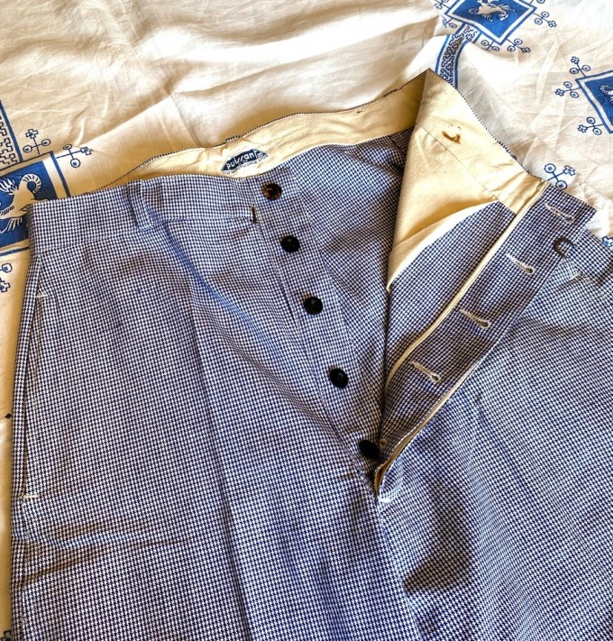 D/S 50' French Haundtooth Cuisinier Work Trousers