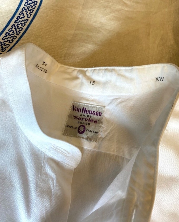 NOS 50's Van Heusen White Collar-less Shirt 1