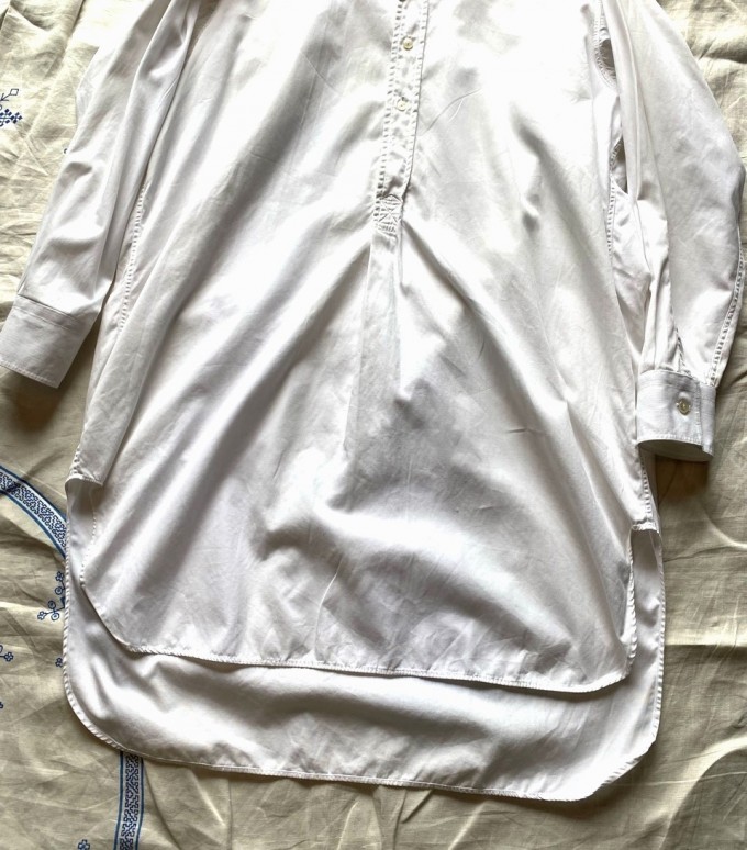 60's British Pullover White Collar-less Shirt