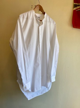 60's Luvisca White Collar-less Shirt