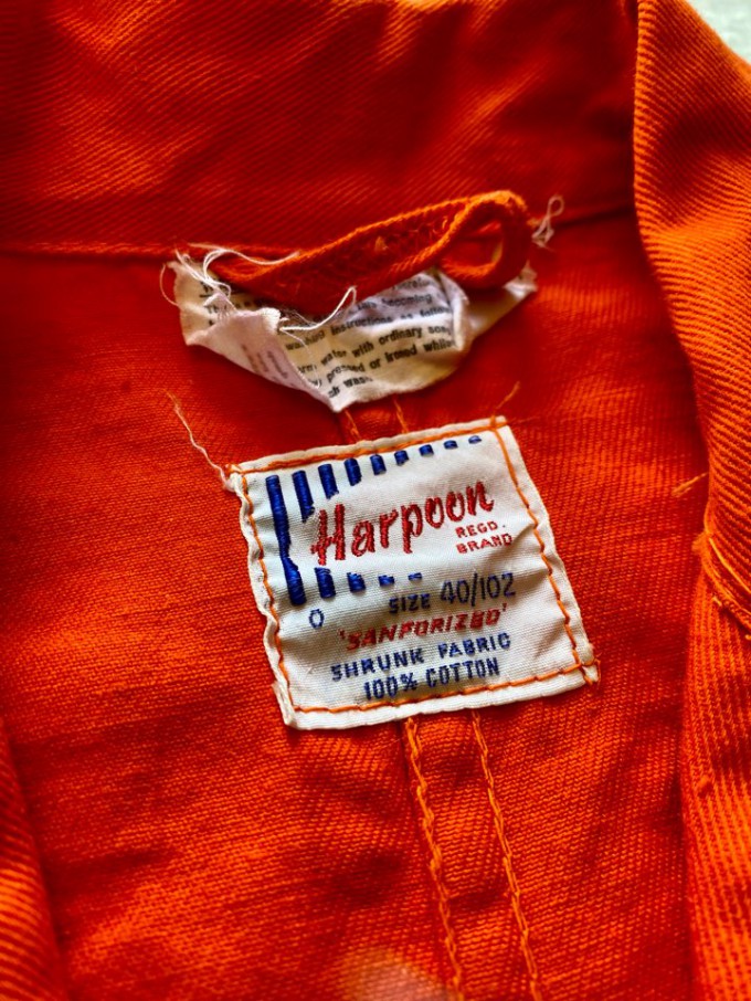 D/S 60's Harpoon Orange Drill British Work Jacket