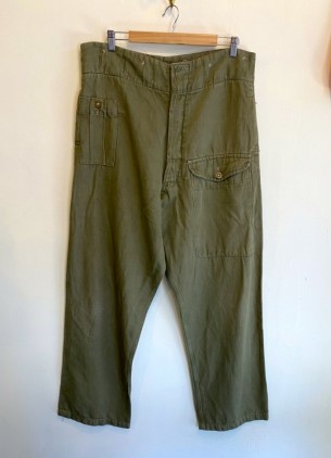 50's British Army Green Denim Trousers size8