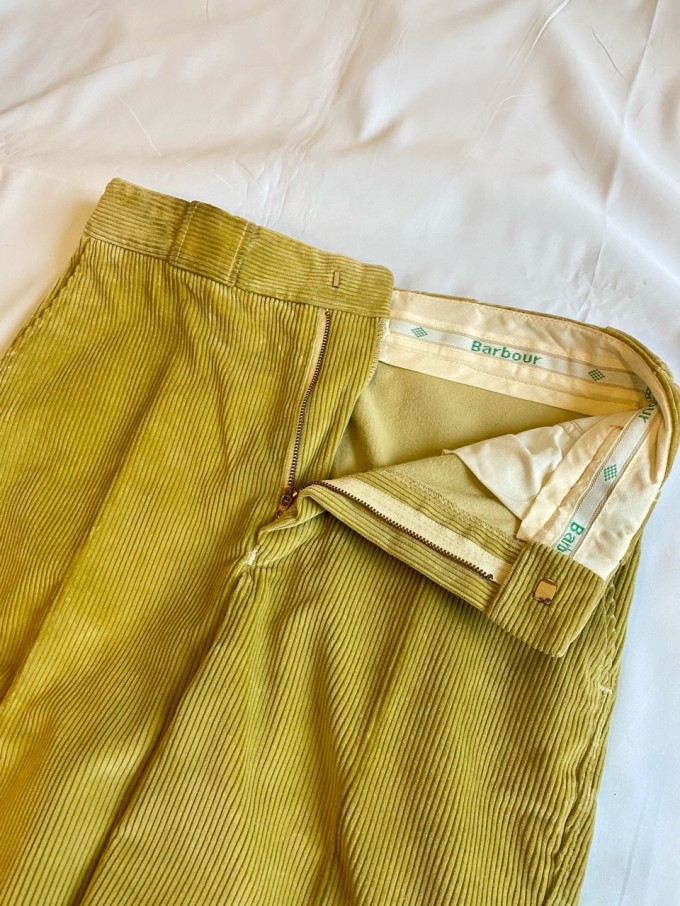 D/S Vintage Barbour Corduroy Trousers Y.beige W32