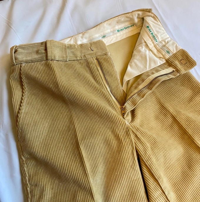 D/S Vintage Barbour Corduroy Trousers Beige W30