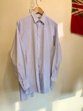 Vintage New & Lingwood Dress Shirts Blue Pinstripe