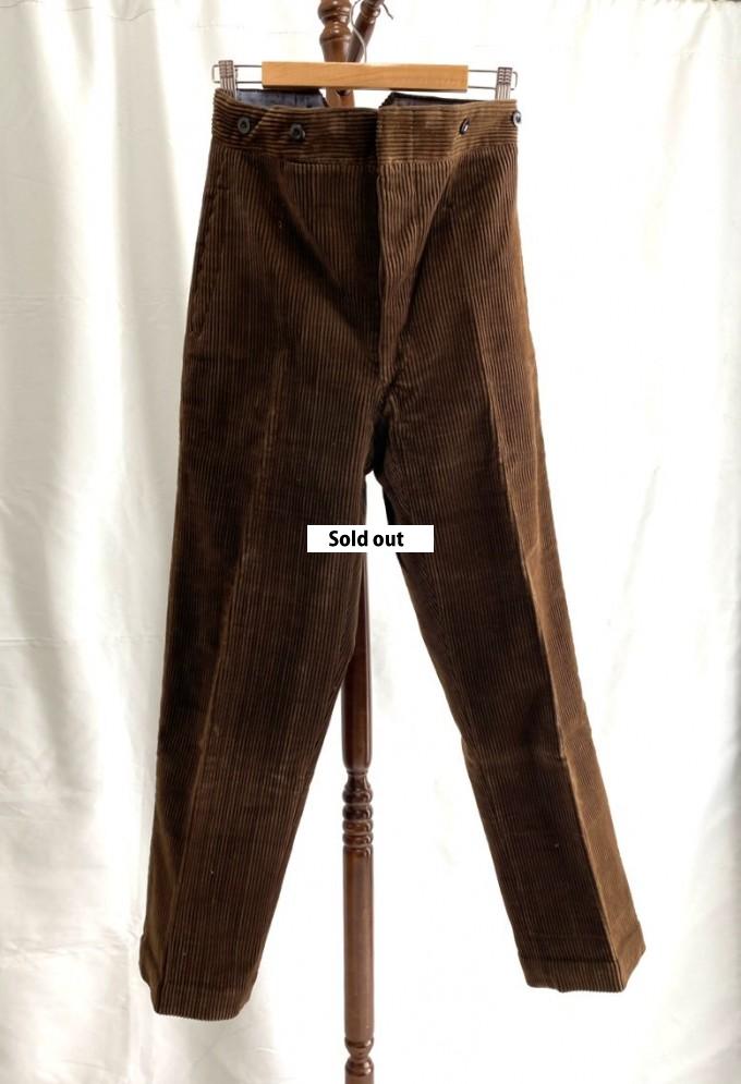 NOS 40-50's French Corduroy Trousers Brown