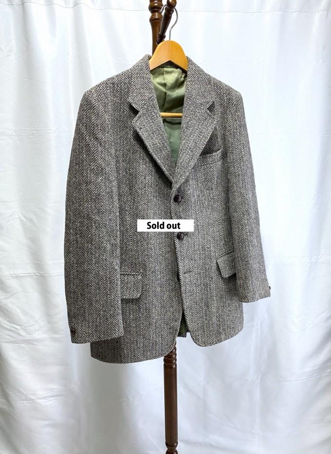 70's DUNN & Co. Harris Tweed Jacket Gray R38
