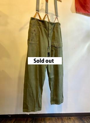 50's British Army Green Denim Trousers size4