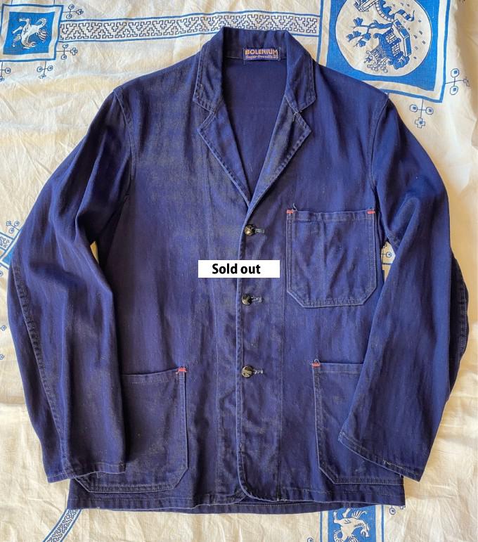 Jolly Good Clothing / 50's BOLENIUM Blue Drill British Work Jacket