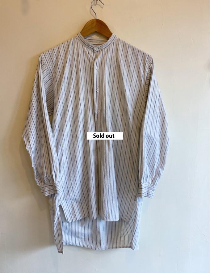 20’s 30's French Stripe Collar-less Shirt