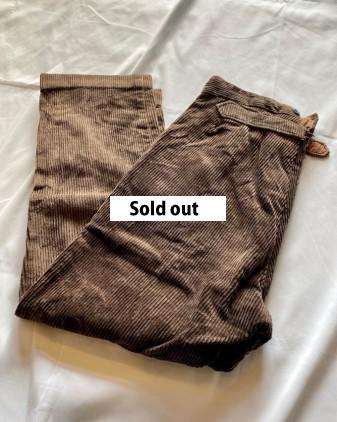 〜40's French Work Corduroy Trousers good condition
